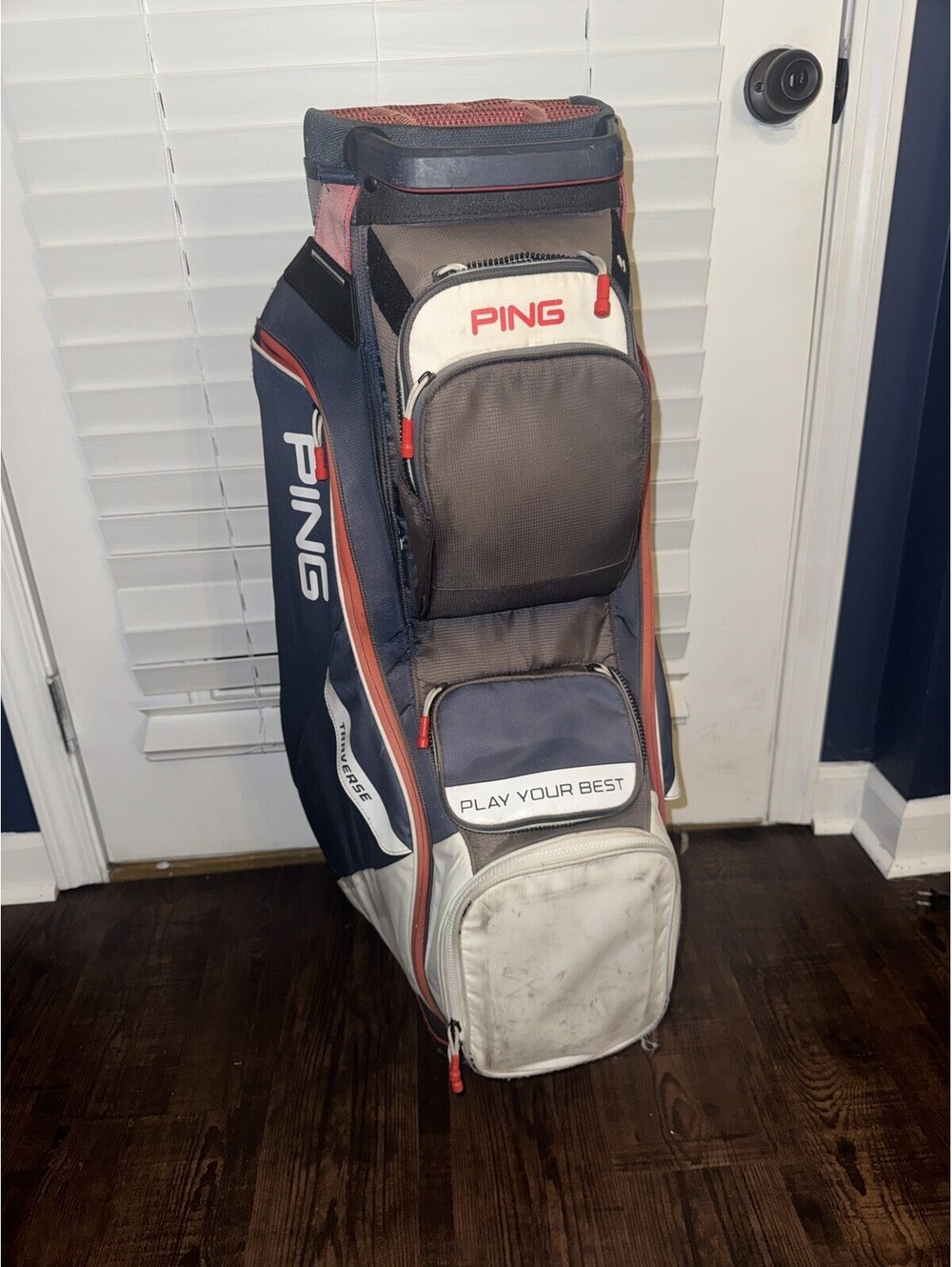 Ping Traverse Cart Bag - Used with Some Wear Navy White Red Divider